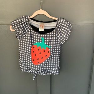 5t Strawberry gingham swimsuit cat and Jack